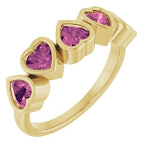 Five-Stone Heart Ring