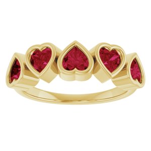 Five-Stone Heart Ring