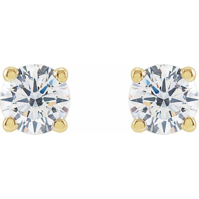 14K Yellow 1/2 CTW LabGrown Diamond Stud Earrings Zaana Jewelry
