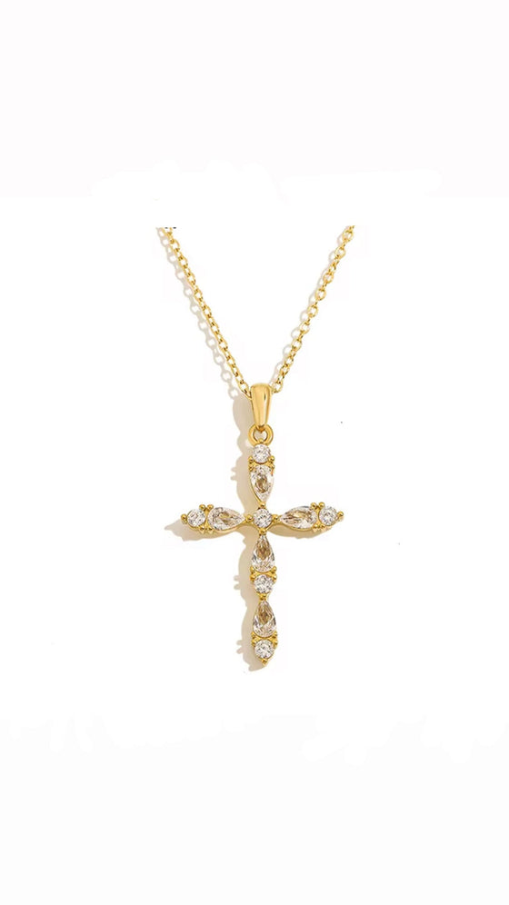 Angel Whisper Marquise Diamond Cross