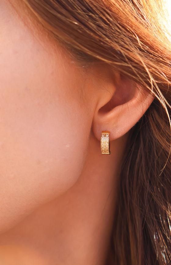 Double Radiance Diamond Zaana Hoops