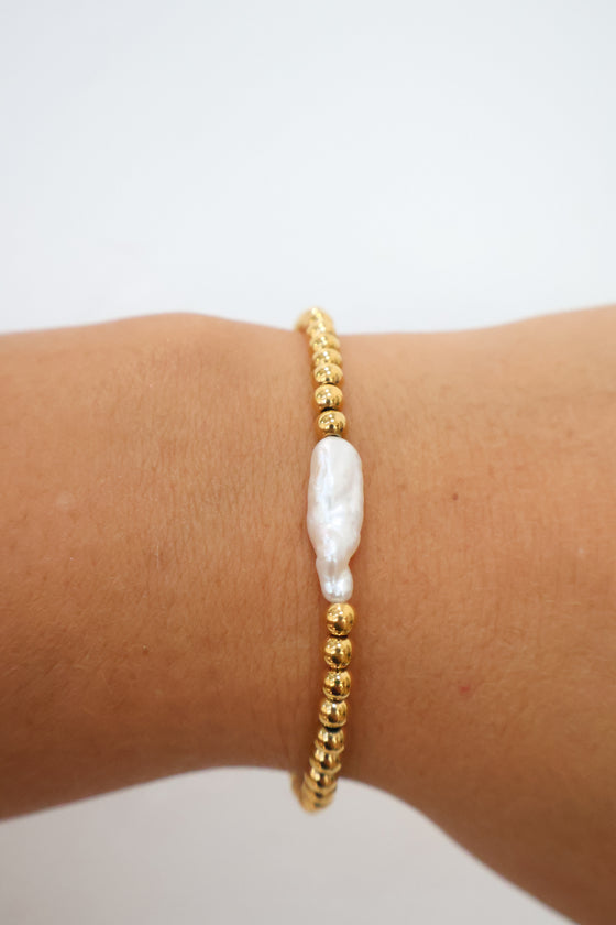 Stretchy Long Single Pearl Bracelet