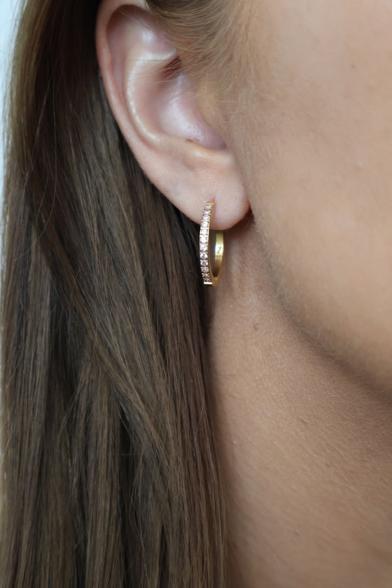 Pink Diamond Original Hoops