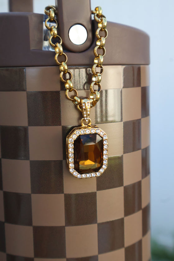 Deep Champagne Pendant Tumbler Chain