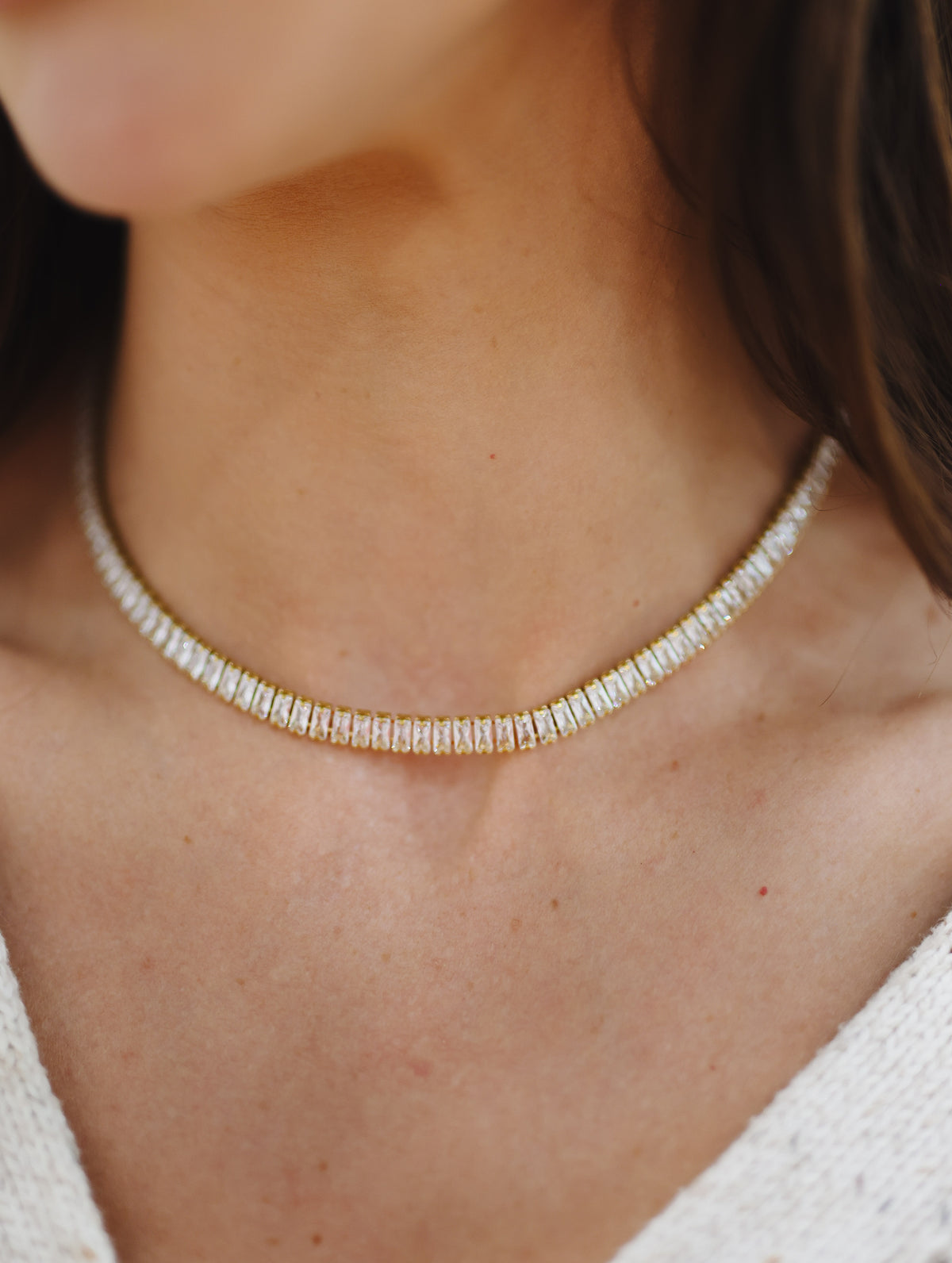 Baguette Tennis Necklace – Zaana Jewelry