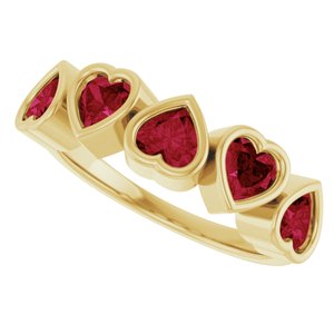 Five-Stone Heart Ring