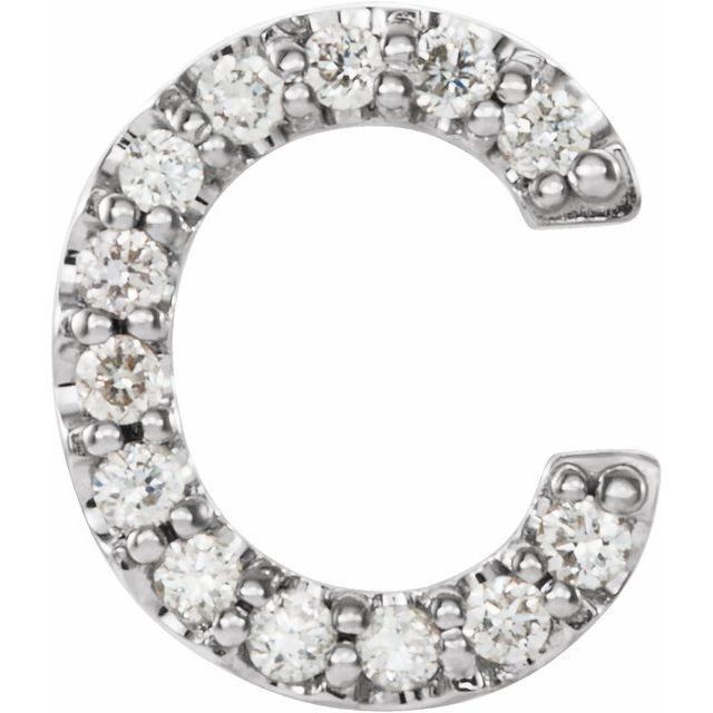14k Gold Diamond Studded Initial Earring – Zaana Jewelry