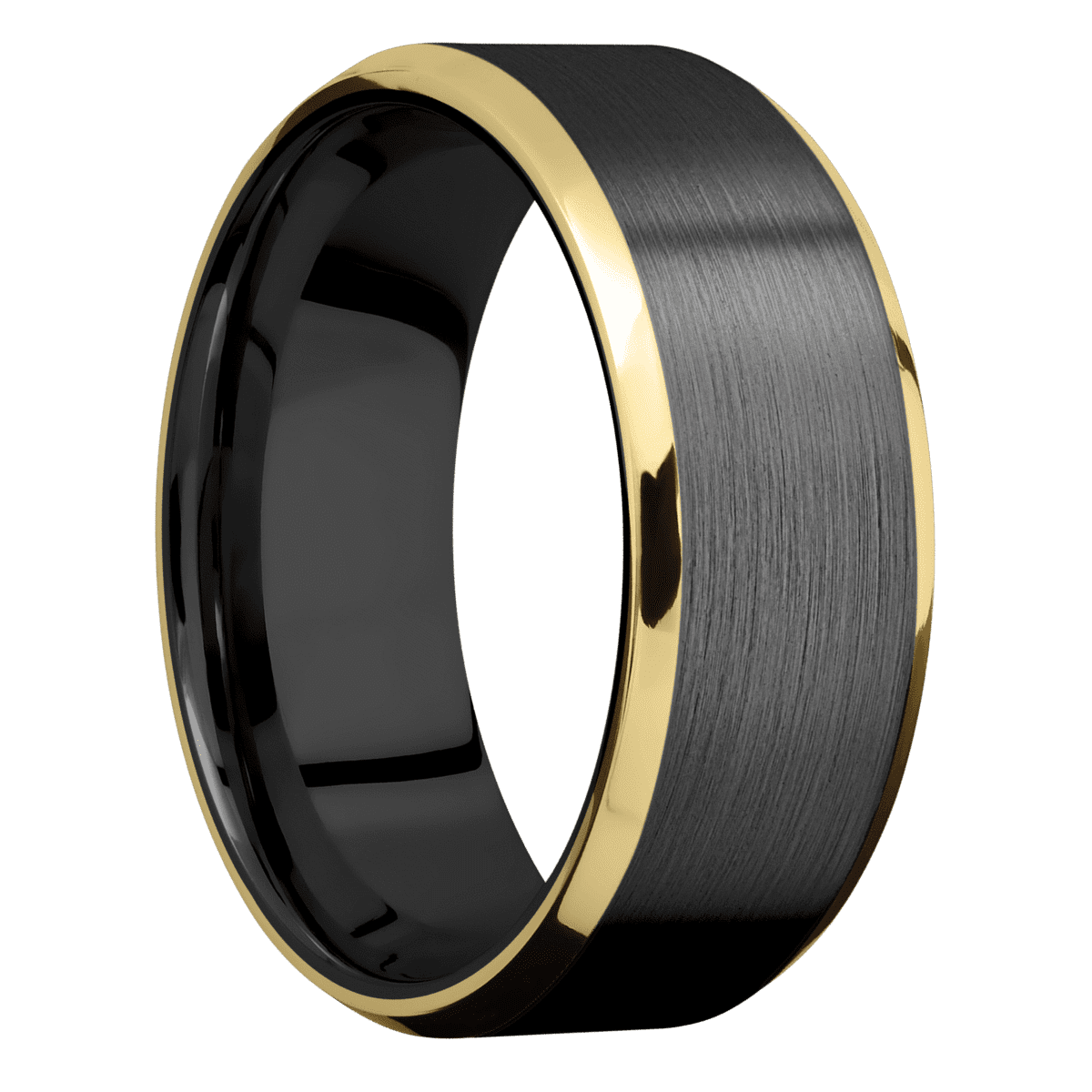 Zirconium with Satin , Polish Finish and 14K Yellow Gold Inlay – Zaana ...