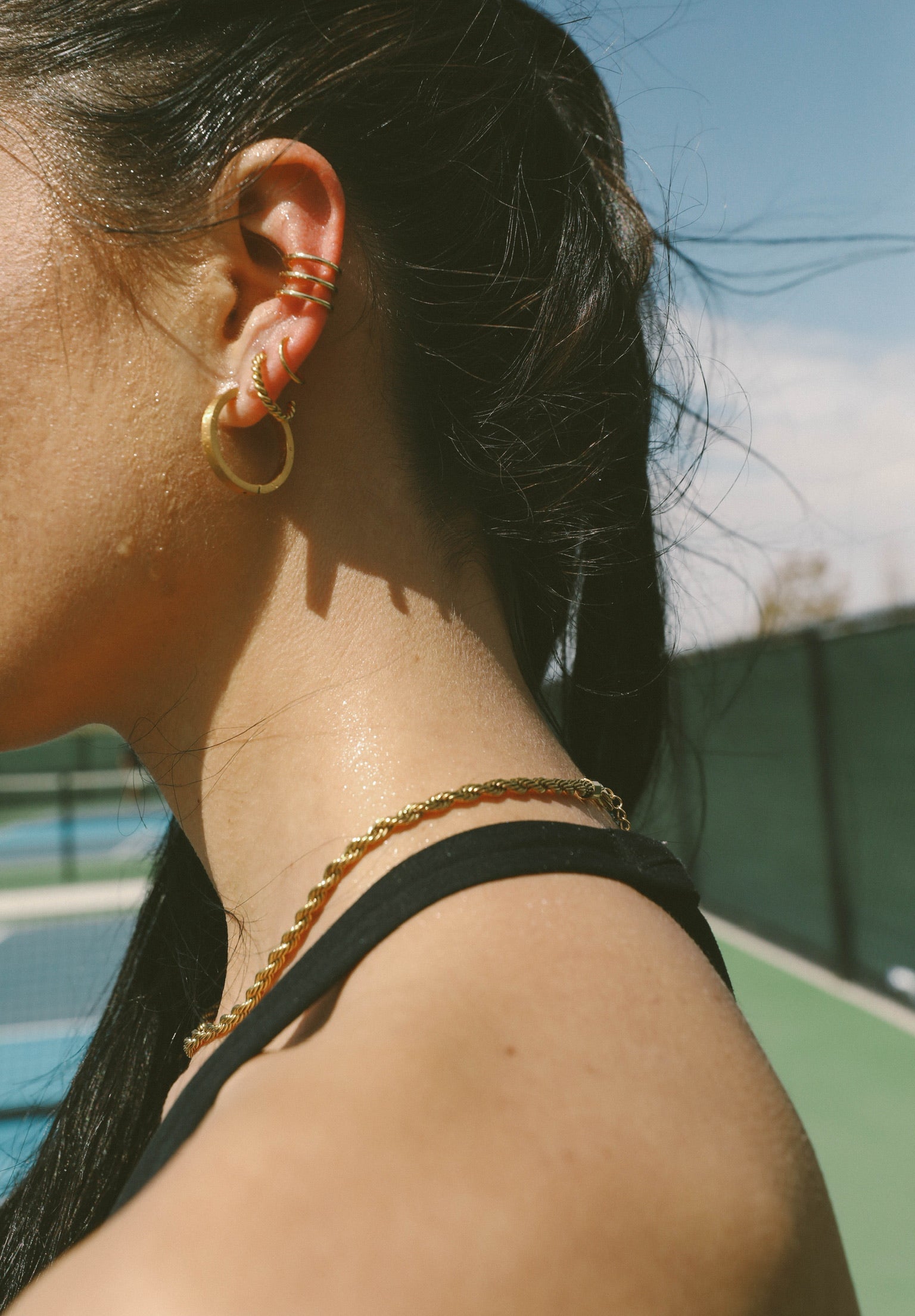 Solid Double Twist Hoops – Zaana Jewelry